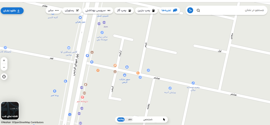 نقشه گوگل مپ آکو مدرن